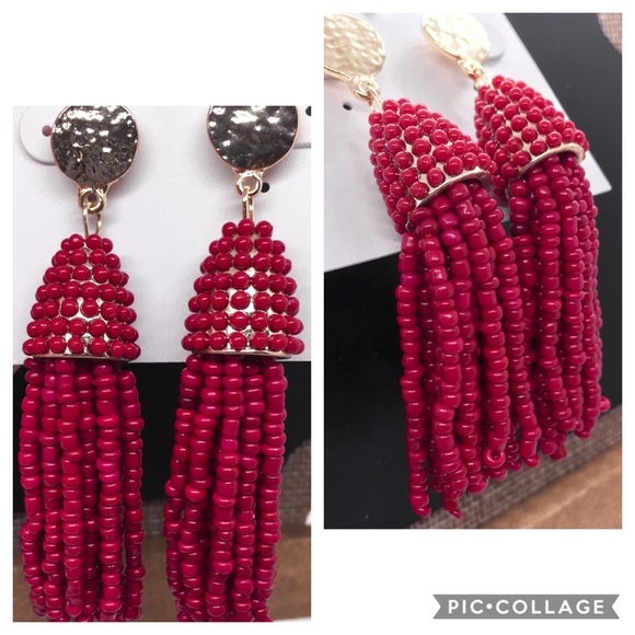 Pure Expressions Boho Seed Bead Tasseled Earrings - Picture 2 of 3